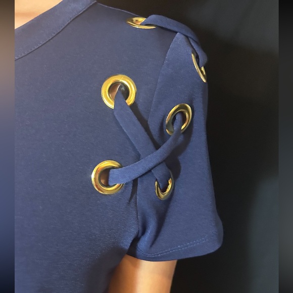 Michael Kors navy blue midi dress size medium - Picture 6 of 12